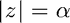 $|z| = \alpha$